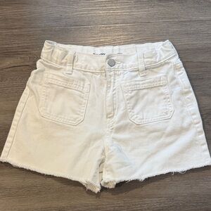 Girls White Denim Shorts